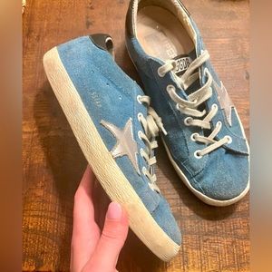 Golden Goose Superstar Suede Low-top Sneakers with Leather Star Size 39